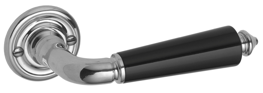 Door handle with black enamel grip