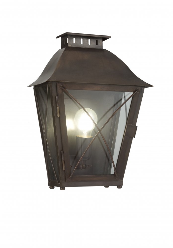 Lanterna da parete in ottone brunito
