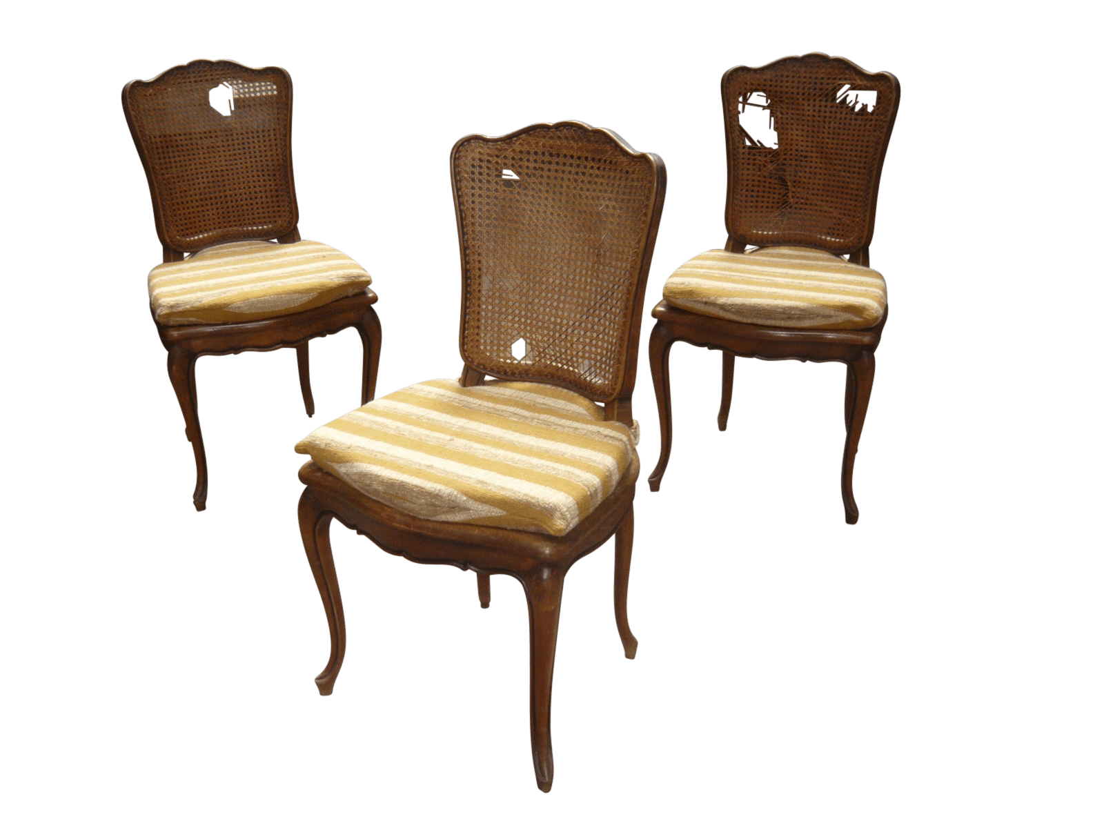 SE10784 - Set di 3 sedie con seduta e schienale in paglia di Vienna  (cuscini e restauro escluso dal prezzo) - Brocante - Riccardo Barthel